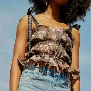 H&M Tops Brock Collection X H&M Lyocell-Blend Floral Top